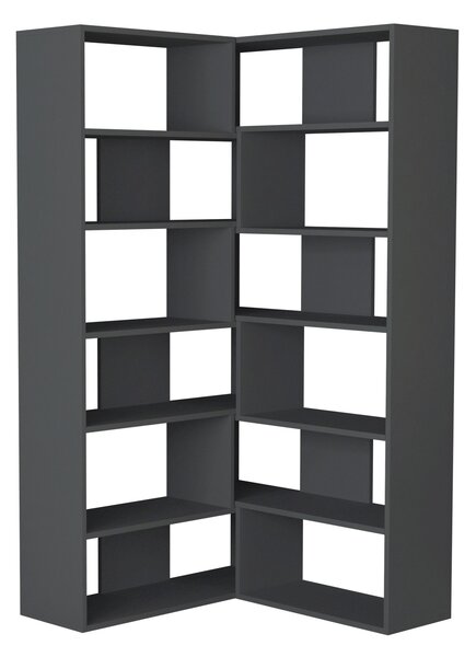 Moderná rohová knižnica Houseland Molly No.4 antracit