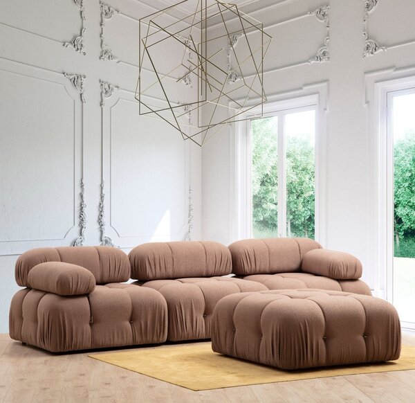 Hanah Home Modul pohovky Bubble bouclé hnedý stredový
