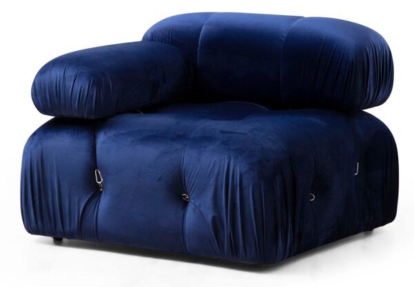 Hanah Home Modul pohovky Bubble zamat modrý ľavý
