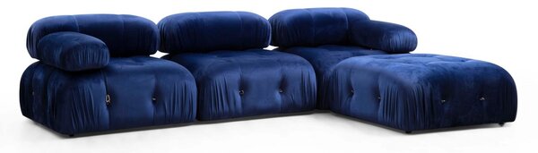 Hanah Home Modul pohovky Bubble zamat modrý ľavý