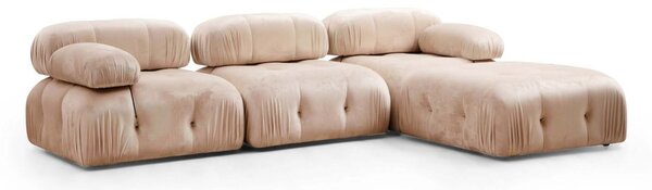 Hanah Home Modul pohovky Bubble zamat krémový ľavý