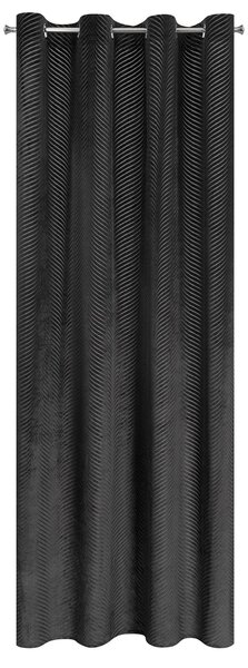 ZÁVES NA KRÚŽKOCH LUSSI 140X250 CM ČIERNA
