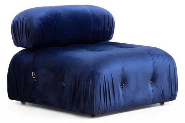 Hanah Home Modul pohovky Bubble zamat modrý stredový