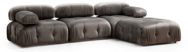 Hanah Home Modul pohovky Bubble zamat sivý ľavý