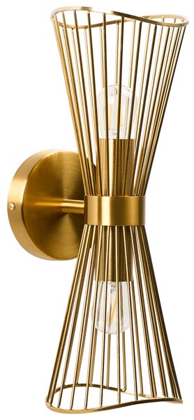 Nástenná lampa zlatá kov železo LED svetlo dvojité tienidlo obývacia izba jedáleň spálňa