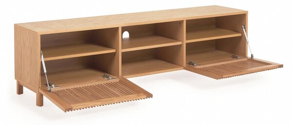 TV stolík v dekore duba v prírodnej farbe 180x50 cm Beyla – Kave Home
