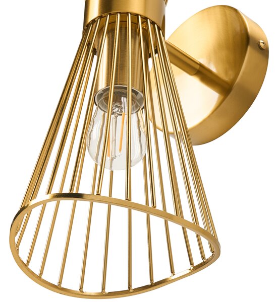 Nástenná lampa zlatá kov železo LED svetlo dvojité tienidlo obývacia izba jedáleň spálňa