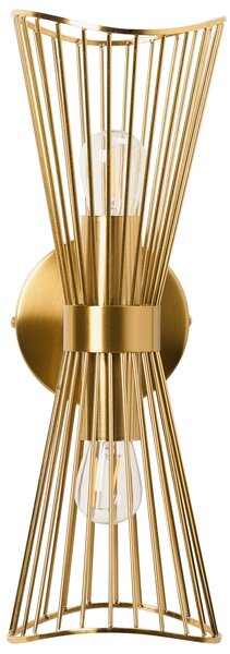Nástenná lampa zlatá kov železo LED svetlo dvojité tienidlo obývacia izba jedáleň spálňa
