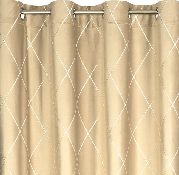 ZATEMŇOVACÍ ZÁVES NA KRÚŽKOCH PIERRE CARDIN MARGO 140X250 CM BÉŽOVÁ