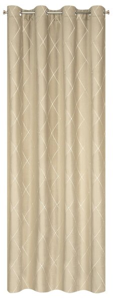 ZATEMŇOVACÍ ZÁVES NA KRÚŽKOCH PIERRE CARDIN MARGO 140X250 CM BÉŽOVÁ