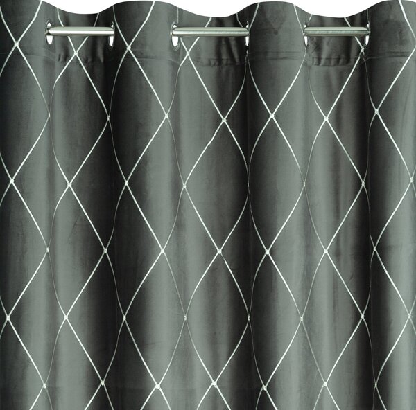 ZATEMŇOVACÍ ZÁVES NA KRÚŽKOCH PIERRE CARDIN MARGO 140X250 CM STRIEBORNÁ