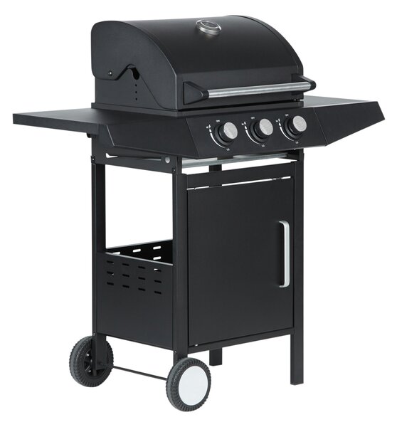 CH Záhradný plynový gril s 3 horákmi 8,1 kW - čierna