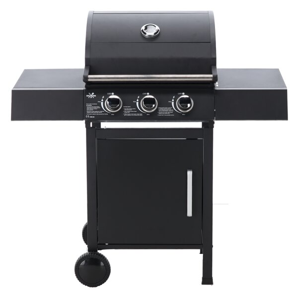 CH Záhradný plynový gril s 3 horákmi 8,1 kW - čierna