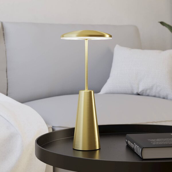 LED svietidlo na batérie Piccola, v mosadznej farbe, výška 28 cm, IP54, Mosadz / zlato, Obývacia izba / jedáleň, kov, Moderný, Stojacie svietidlo