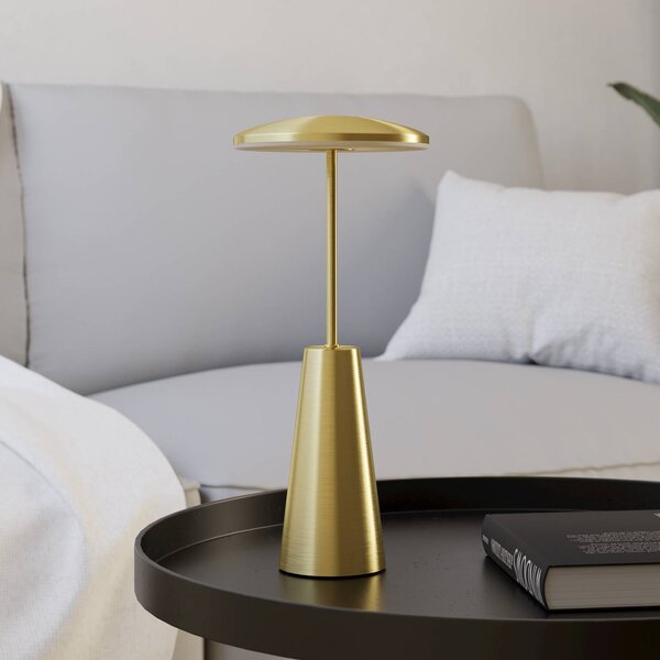 LED svietidlo na batérie Piccola, v mosadznej farbe, výška 28 cm, IP54, Mosadz / zlato, Obývacia izba / jedáleň, kov, Moderný, Stojacie svietidlo