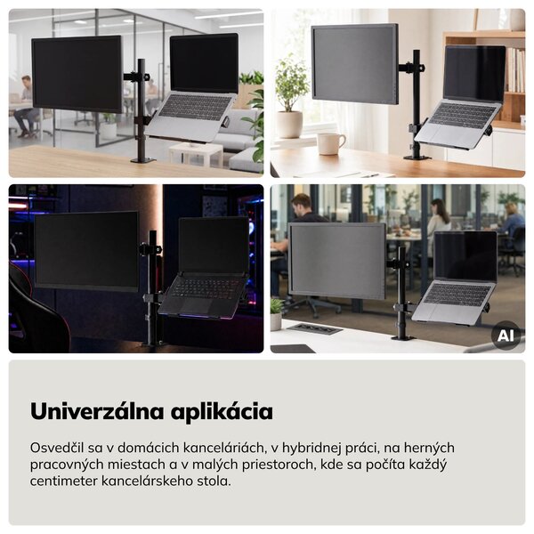 Držiak na monitor a notebook 2 v 1 čierny: MARK