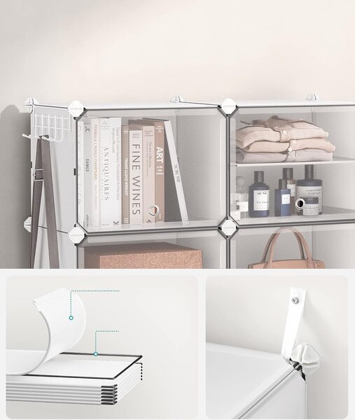 SONGMICS Modulárny botník Lux s 10 dvierkami číry/biely