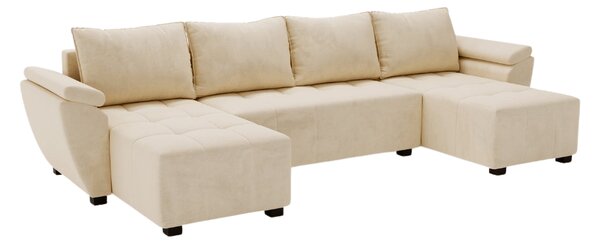 Rozkladacia sedacia súprava do U LIVARO 305x140 cm, krémová