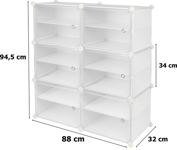 TZB Modulárny botník PETRA 88 cm biely