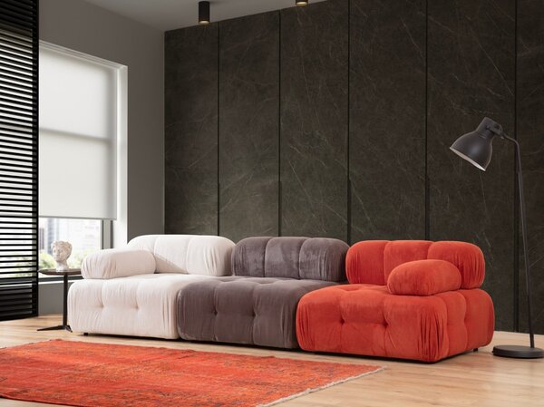 Hanah Home Modulová pohovka Doblo I 315 cm biela/sivá/červená