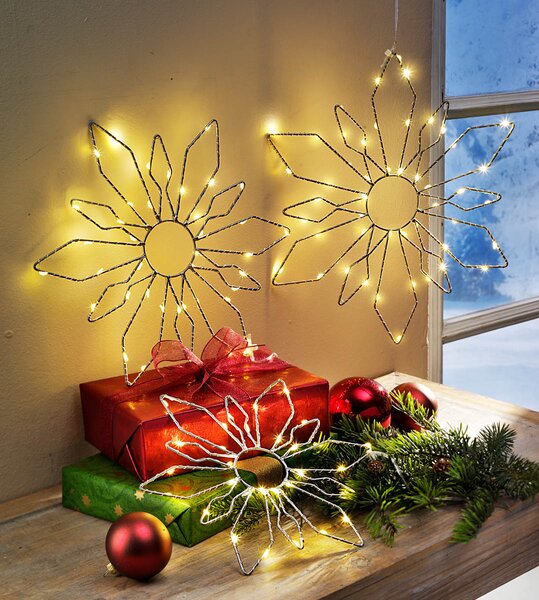 Weltbild LED závesná dekorácia Snehová vločka, sada 3 ks