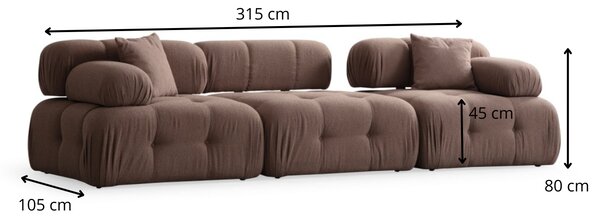 Hanah Home Modulová pohovka Doblo I 315 cm hnedá