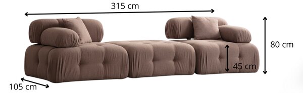 Hanah Home Modulová pohovka Doblo II 315 cm hnedá