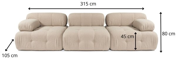 Hanah Home Modulová pohovka Doblo I 315 cm broskyňová