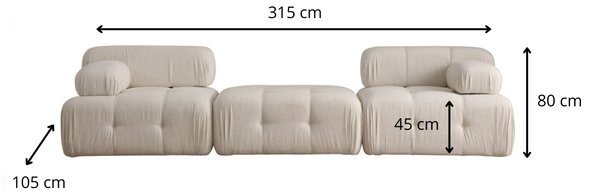 Hanah Home Modulová pohovka Doblo II 315 cm krémová