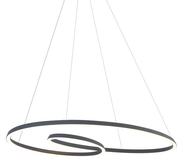 Škandinávske závesné svietidlo čierne 110 cm vrátane LED 3-stupňové stmievateľné - Circuit