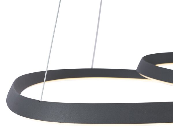 Škandinávske závesné svietidlo čierne 72 cm vrátane LED s 3-stupňovým stmievaním - Circuit