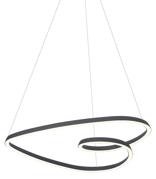 Škandinávske závesné svietidlo čierne 72 cm vrátane LED s 3-stupňovým stmievaním - Circuit