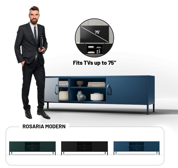 RTV skrinka XL ROSARIA 1700 x 400 x 500, tmavomodrá