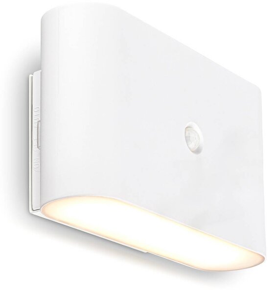Briloner LED akumulátorové nástenné svetlo Chat, biele, 16 cm, plast, senzor, Biela / opálová, Obývacia izba / jedáleň, Plast, Moderný, Nástenné svietidlo
