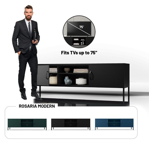 RTV skrinka XL ROSARIA 1700 x 400 x 500, čierna