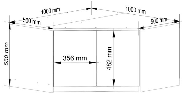 Ak furniture Nástavec na rohovú šatníkovú skriňu CLP 100 cm grafitovo šedý