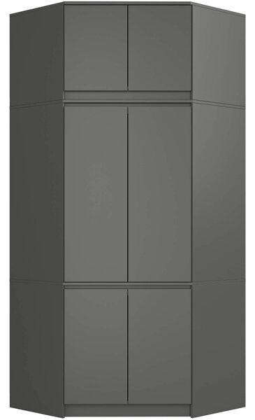 Ak furniture Nástavec na rohovú šatníkovú skriňu CLP 100 cm grafitovo šedý