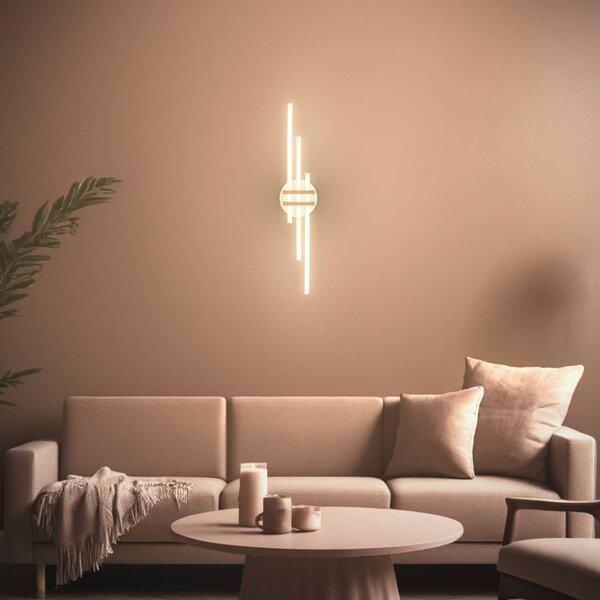 Stropné LED svetlo Tinka, svetlošedá/hnedá, dĺžka 78 cm, Hliník / sivá / zinok, Obývacia izba / jedáleň, kov, Moderný, Stropné svetlo