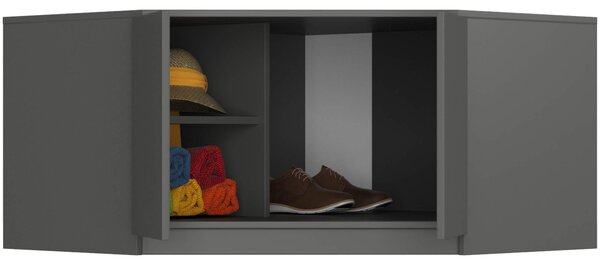 Ak furniture Nástavec na rohovú šatníkovú skriňu CLP 100 cm grafitovo šedý