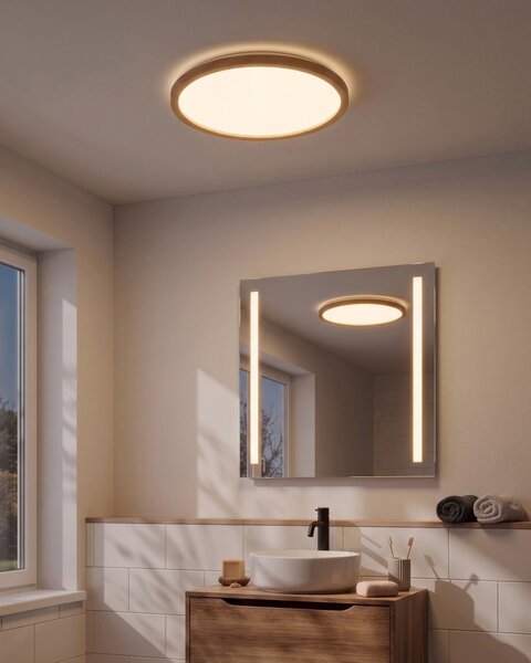 Okrúhle stropné svietidlo svetlohnedé LED panel ploché zapustené svietidlo s diaľkovým ovládaním
