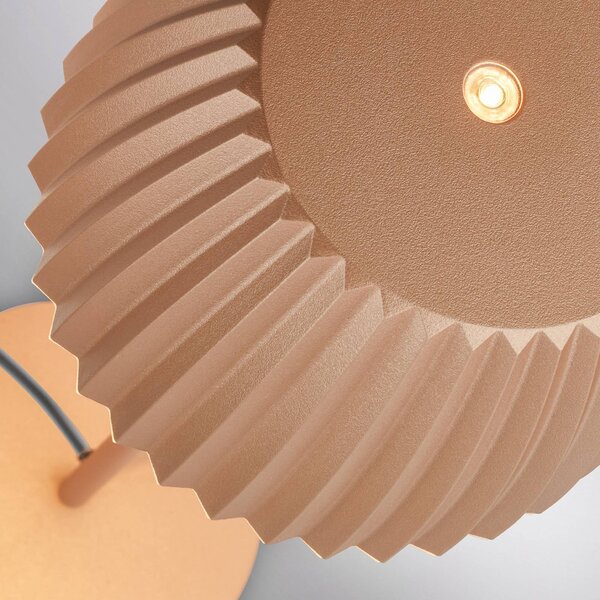 Stolová LED lampa Loca, hnedá, výška 36 cm, kov/plast, Hnedá / hrdzavá, Obývacia izba / jedáleň, kov, Moderný, Stojacie svietidlo
