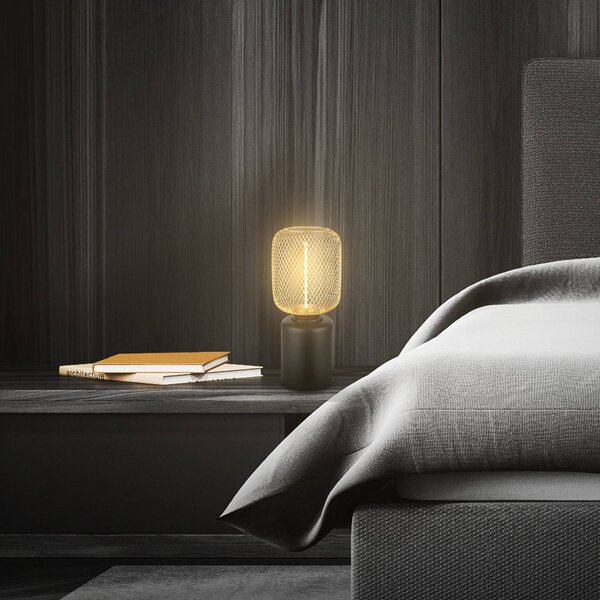 Stolová lampa Rist, čierna/zlatá, výška 22 cm, kov, Čierna, Obývacia izba / jedáleň, kov, Moderný, Stojacie svietidlo