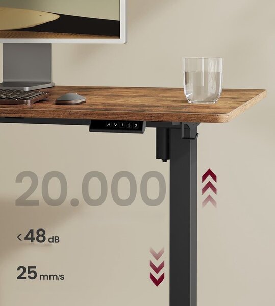 SONGMICS Nastaviteľný elektrický rám pracovného stola Vasagle Prom 90/140 cm čierny