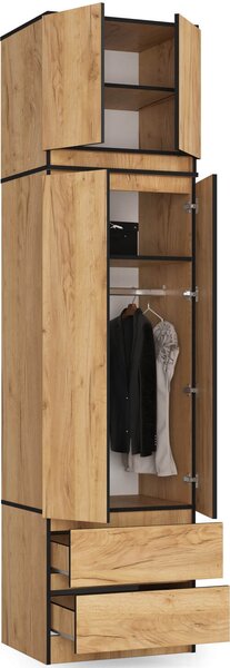 Ak furniture Nástavec na skriňu STAR 60 cm dub remeselný zlatý