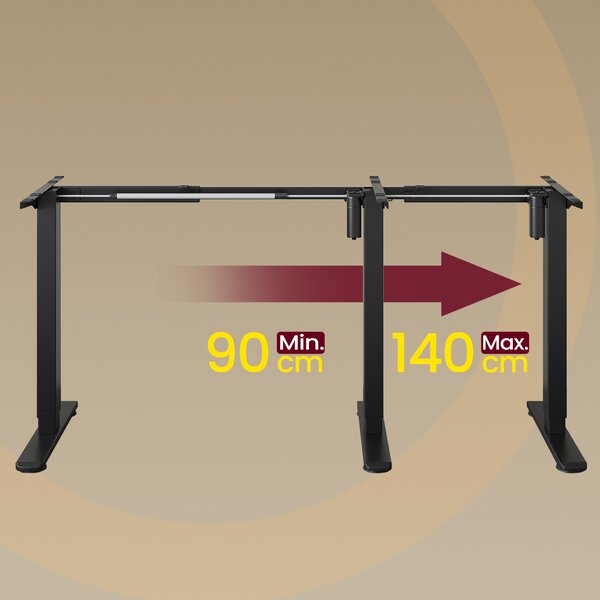 SONGMICS Nastaviteľný elektrický rám pracovného stola Vasagle Prom 90/140 cm čierny