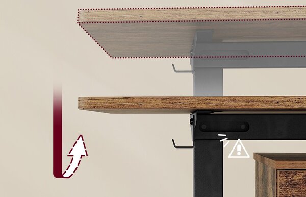 SONGMICS Nastaviteľný elektrický rám pracovného stola Vasagle Prom 90/140 cm čierny