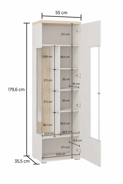 PROFI obývacia stena SERIO dub carpenter-kašmír zostava 2