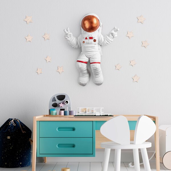 Wallity Nástenná dekorácia Astronaut 3 biela/oranžová