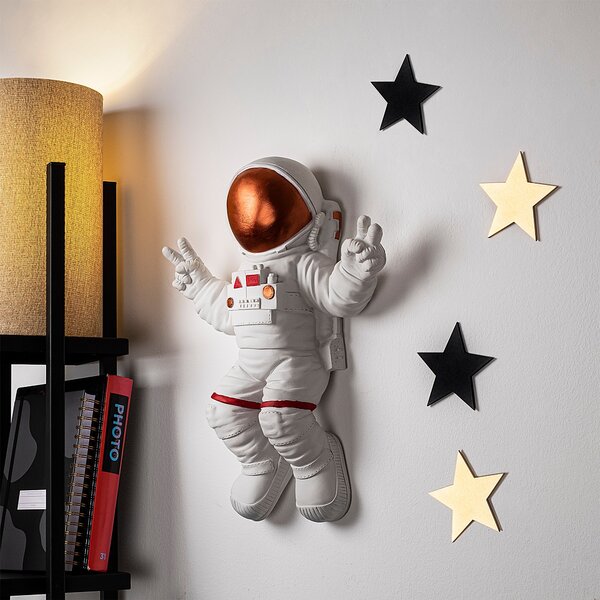 Wallity Nástenná dekorácia Astronaut 3 biela/oranžová