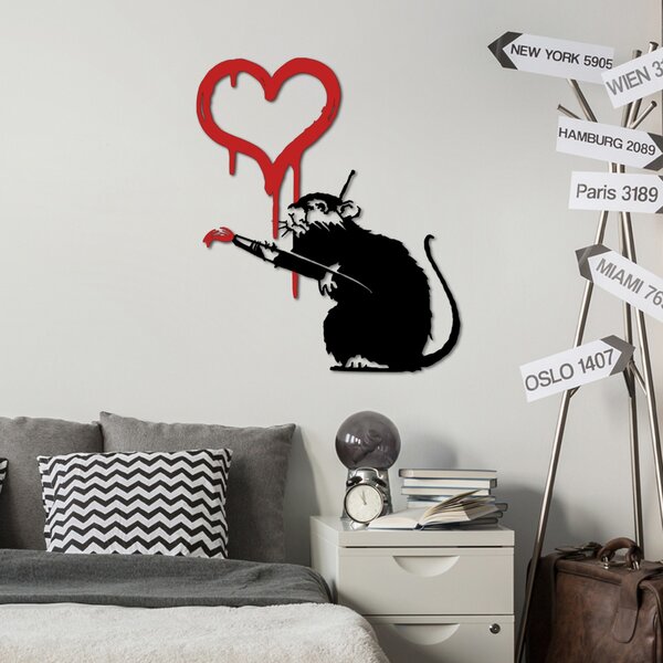 Wallity Nástenná dekorácia Banksy Metal 08 čierna